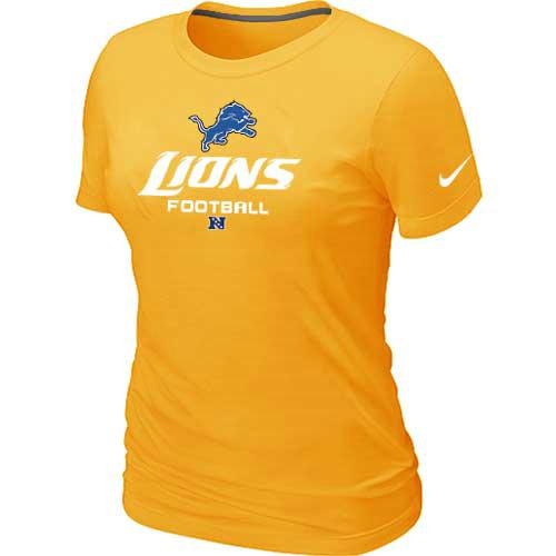 Cheap Women Nike Detroit Lions Yellow Critical Victory NFL Football T-Shirt