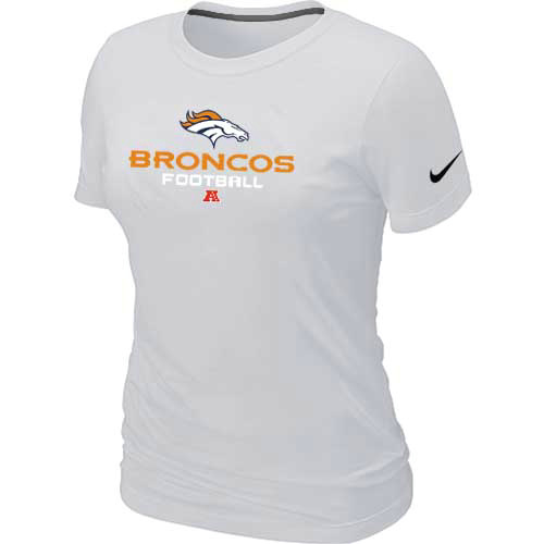 Cheap Women Nike Denver Broncos White Critical Victory NFL Football T-Shirt