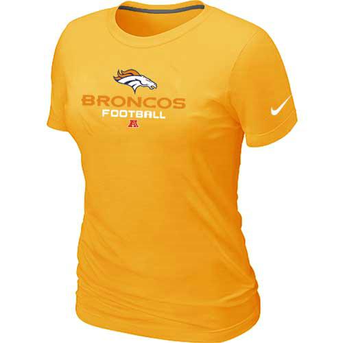 Cheap Women Nike Denver Broncos Yellow Critical Victory NFL Football T-Shirt