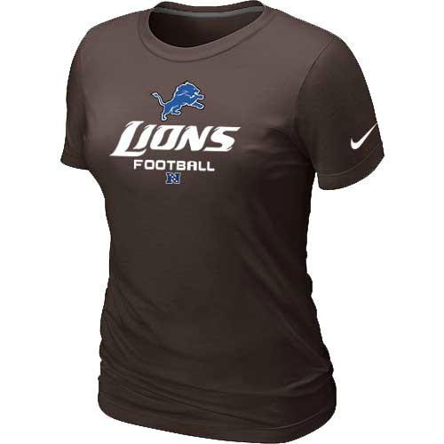 Cheap Women Nike Detroit Lions Brown Critical Victory NFL Football T-Shirt