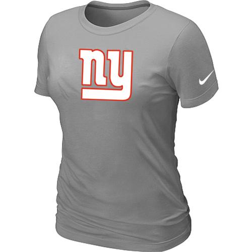 Cheap Women Nike New York Giants L.Grey Logo NFL Football T-Shirt