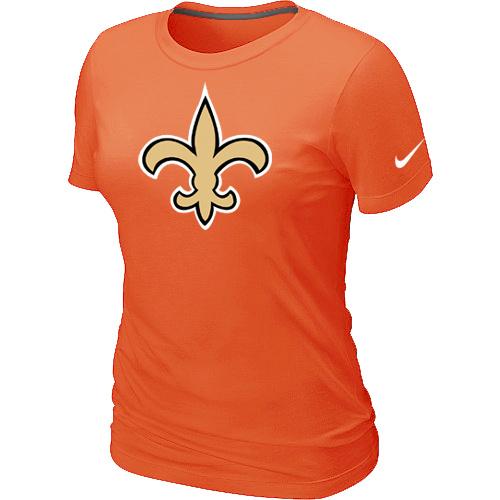 Cheap Women Nike New Orleans Saints Orange Logo NFL Football T-Shirt
