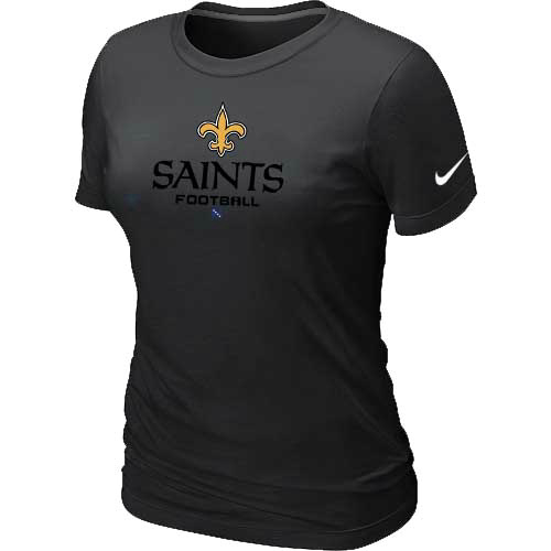 Cheap Women Nike New Orleans Saints Black Critical Victory NFL Football T-Shirt