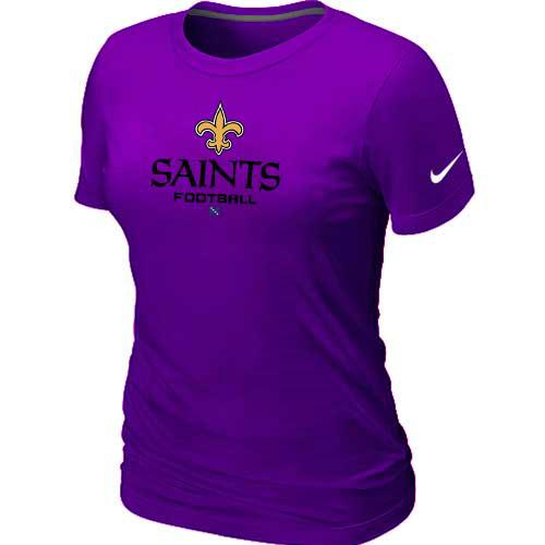 Cheap Women Nike New Orleans Saints Purple Critical Victory NFL Football T-Shirt