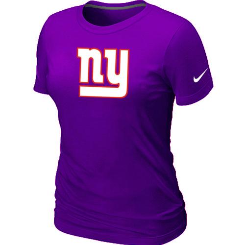 Cheap Women Nike New York Giants Purple Logo NFL Football T-Shirt