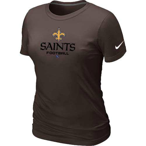 Cheap Women Nike New Orleans Saints Brown Critical Victory NFL Football T-Shirt