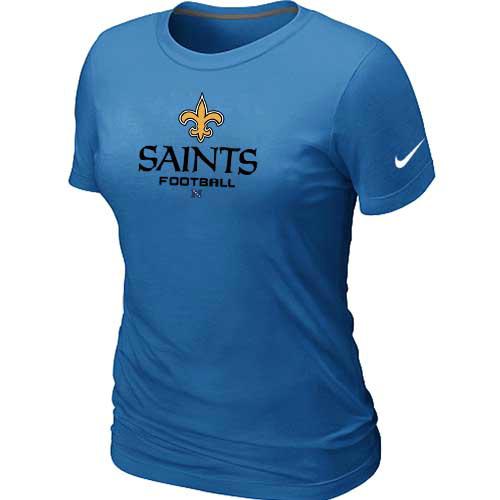 Cheap Women Nike New Orleans Saints L.blue Critical Victory NFL Football T-Shirt