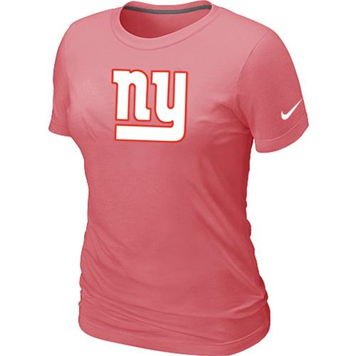 Cheap Women Nike New York Giants Pink Logo NFL Football T-Shirt