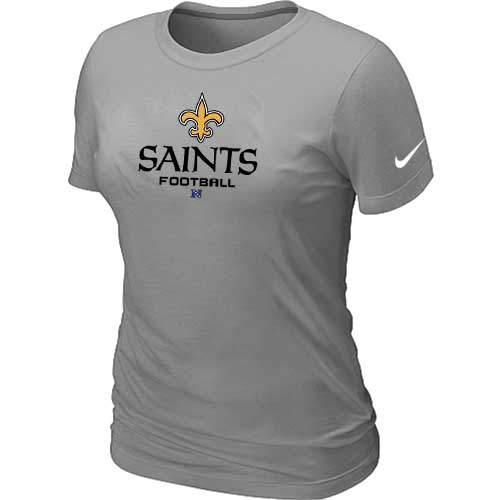 Cheap Women Nike New Orleans Saints L.Grey Critical Victory NFL Football T-Shirt