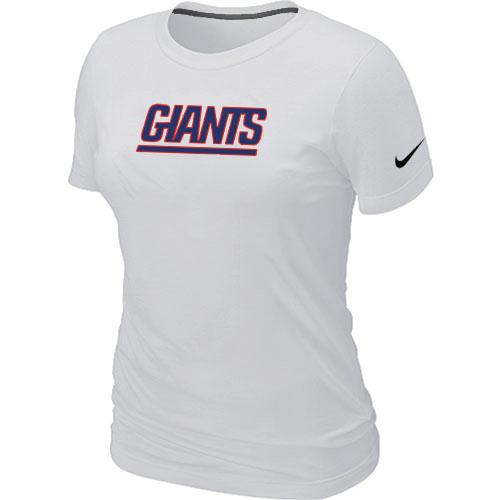 Cheap Women Nike New York Giants Authentic Logo - White NFL Football T-Shirt