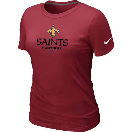Cheap Women Nike New Orleans Saints Red Critical Victory NFL Football T-Shirt