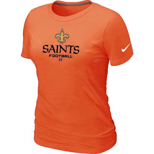 Cheap Women Nike New Orleans Saints Orange Critical Victory NFL Football T-Shirt