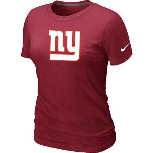 Cheap Women Nike New York Giants Red Logo NFL Football T-Shirt