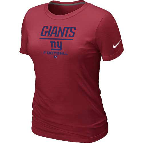 Cheap Women Nike New York Giants Red Critical Victory NFL Football T-Shirt