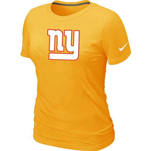 Cheap Women Nike New York Giants Yellow Logo NFL Football T-Shirt