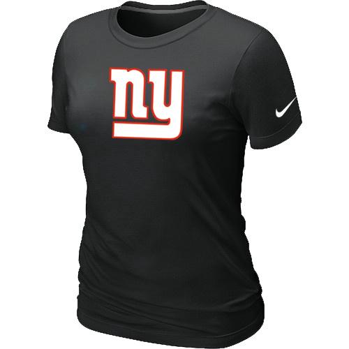 Cheap Women Nike New York Giants Black Logo NFL Football T-Shirt