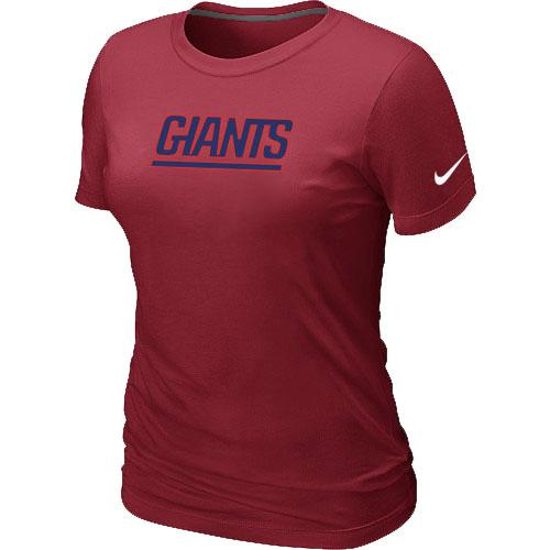 Cheap Women Nike New York Giants Authentic Logo - Red NFL Football T-Shirt
