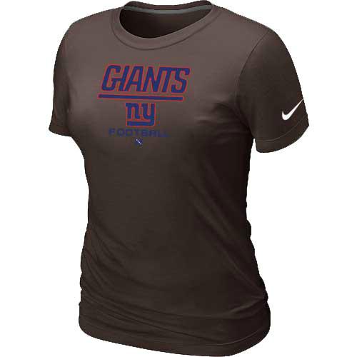 Cheap Women Nike New York Giants Brown Critical Victory NFL Football T-Shirt