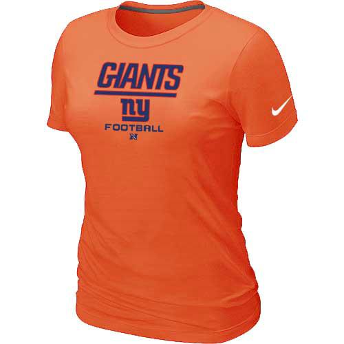 Cheap Women Nike New York Giants Orange Critical Victory NFL Football T-Shirt
