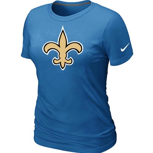 Cheap Women Nike New Orleans Saints L.blue Logo NFL Football T-Shirt
