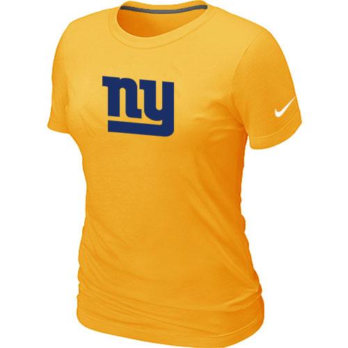 Cheap Women Nike New York Giants Sideline Legend Authentic Logo Yellow NFL Football T-Shirt