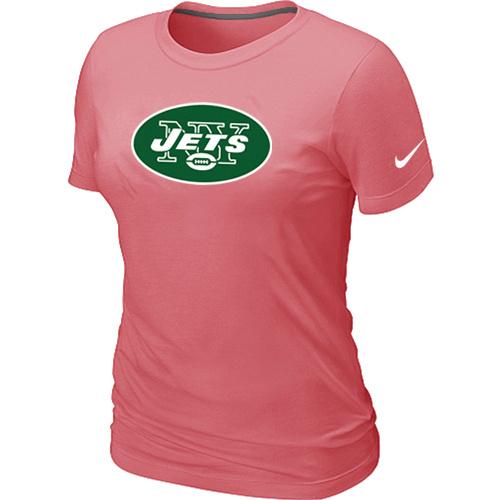 Cheap Women Nike New York Jets Pink Logo NFL Football T-Shirt