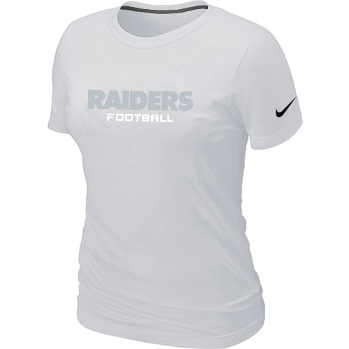 Cheap Women Nike Oakland Raiders Sideline Legend Authentic Font White NFL Football T-Shirt