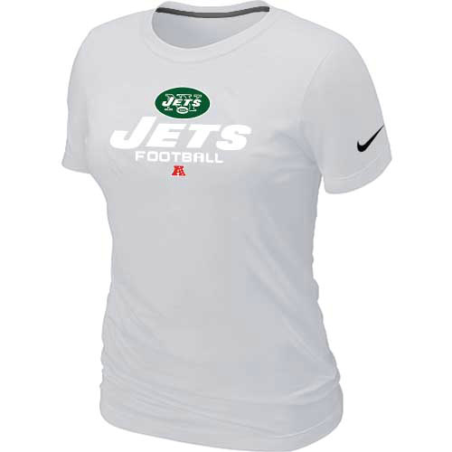 Cheap Women Nike New York Jets White Critical Victory NFL Football T-Shirt