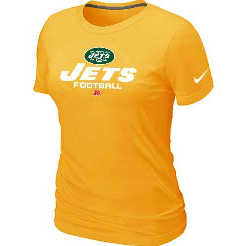 Cheap Women Nike New York Jets Yellow Critical Victory NFL Football T-Shirt