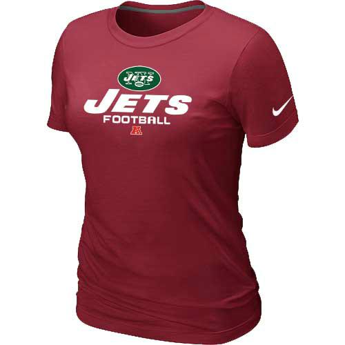 Cheap Women Nike New York Jets Red Critical Victory NFL Football T-Shirt