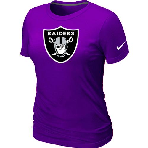 Cheap Women Nike Oakland Raiders Purple Logo NFL Football T-Shirt