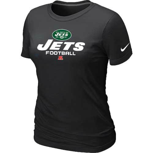 Cheap Women Nike New York Jets Black Critical Victory NFL Football T-Shirt