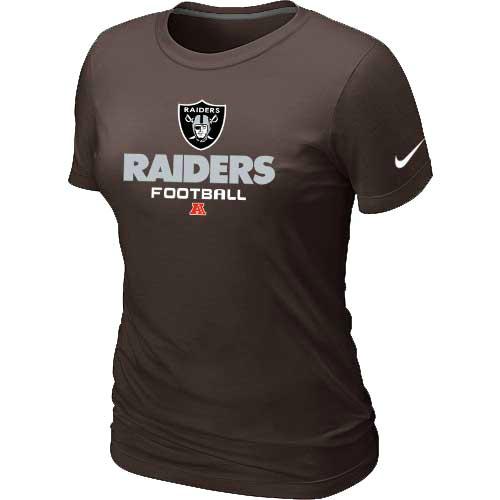 Cheap Women Nike Oakland Raiders Brown Critical Victory NFL Football T-Shirt