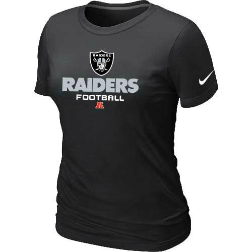 Cheap Women Nike Oakland Raiders Black Critical Victory NFL Football T-Shirt