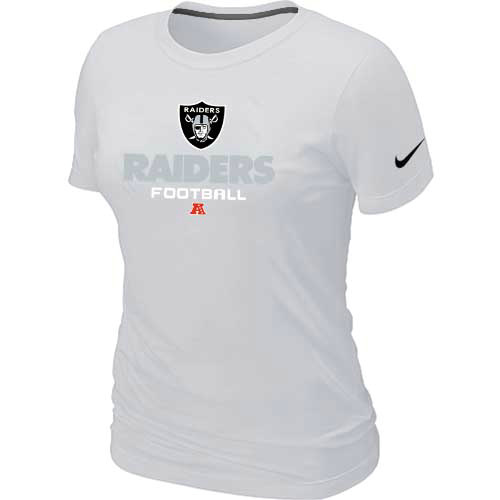 Cheap Women Nike Oakland Raiders White Critical Victory NFL Football T-Shirt