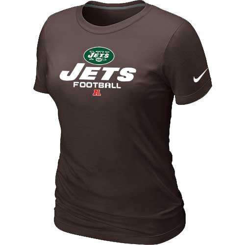 Cheap Women Nike New York Jets Brown Critical Victory NFL Football T-Shirt