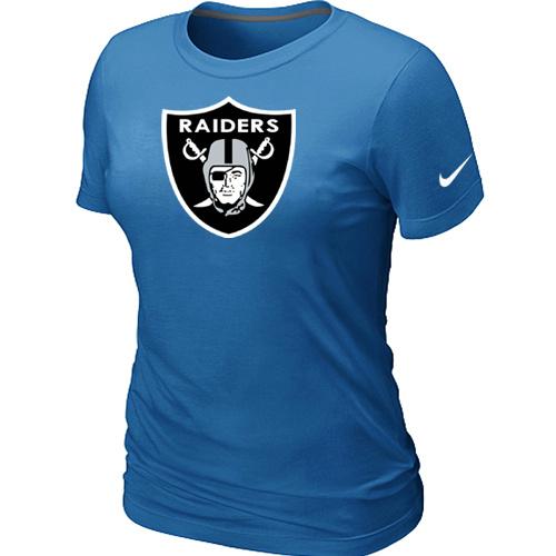 Cheap Women Nike Oakland Raiders L.blue Logo NFL Football T-Shirt