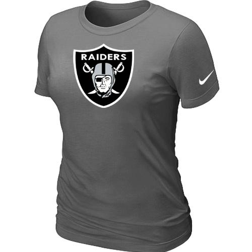 Cheap Women Nike Oakland Raiders D.Grey Logo NFL Football T-Shirt