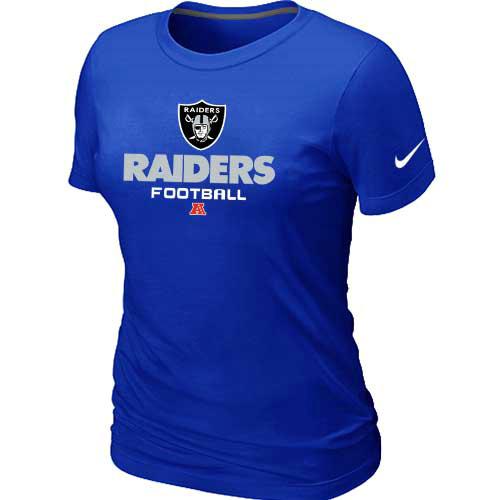 Cheap Women Nike Oakland Raiders Blue Critical Victory NFL Football T-Shirt