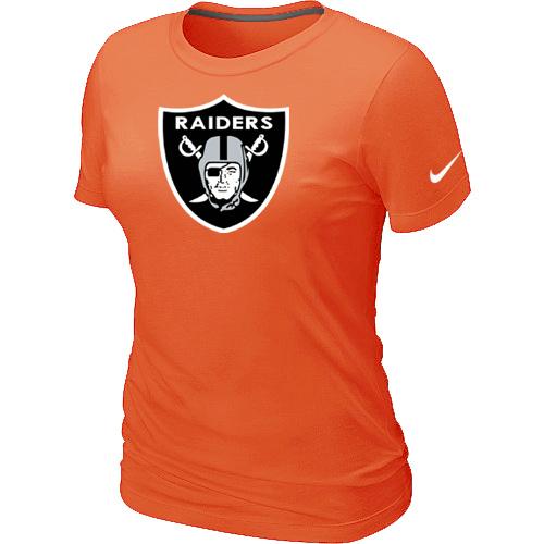 Cheap Women Nike Oakland Raiders Orange Logo NFL Football T-Shirt