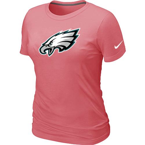 Cheap Women Nike Philadelphia Eagles Pink Logo NFL Football T-Shirt