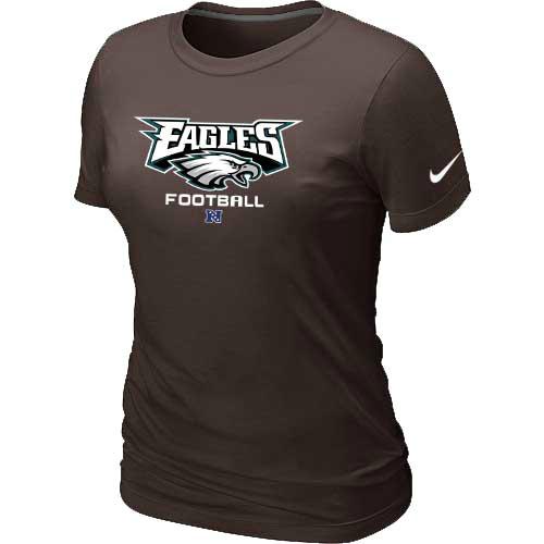 Cheap Women Nike Philadelphia Eagles Brown Critical Victory NFL Football T-Shirt