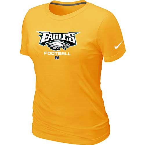 Cheap Women Nike Philadelphia Eagles Yellow Critical Victory NFL Football T-Shirt