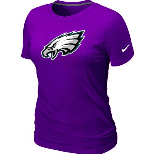 Cheap Women Nike Philadelphia Eagles Purple Logo NFL Football T-Shirt