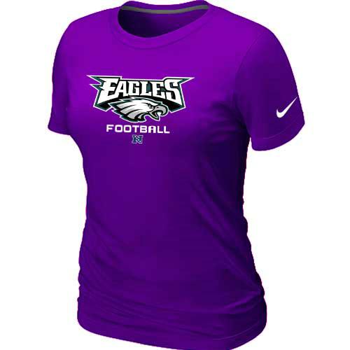 Cheap Women Nike Philadelphia Eagles Purple Critical Victory NFL Football T-Shirt