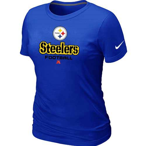 Cheap Women Nike Pittsburgh Steelers Blue Critical Victory NFL Football T-Shirt