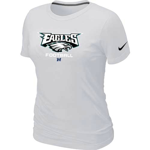 Cheap Women Nike Philadelphia Eagles White Critical Victory NFL Football T-Shirt
