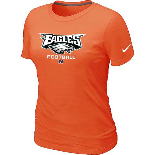 Cheap Women Nike Philadelphia Eagles Orange Critical Victory NFL Football T-Shirt
