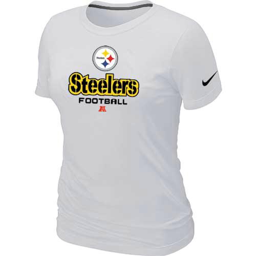 Cheap Women Nike Pittsburgh Steelers White Critical Victory NFL Football T-Shirt
