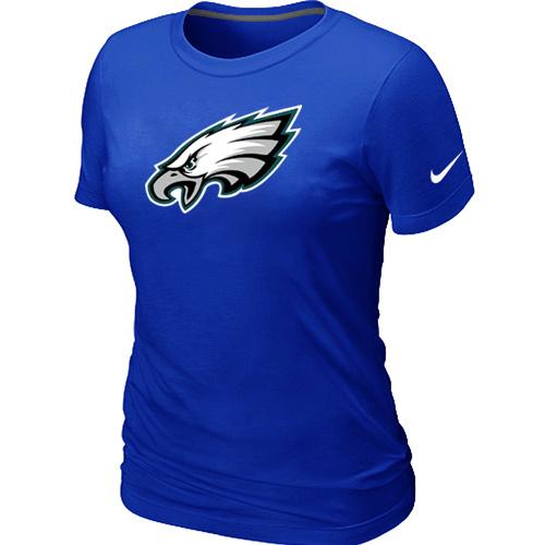 Cheap Women Nike Philadelphia Eagles Blue Logo NFL Football T-Shirt